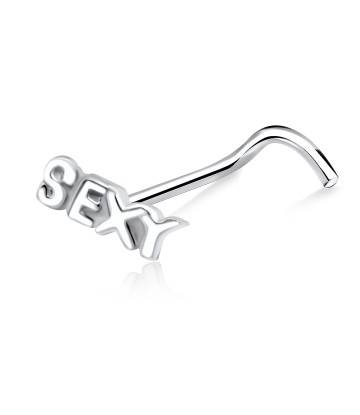 SEXY Silver Curved Nose Stud NSKB-321